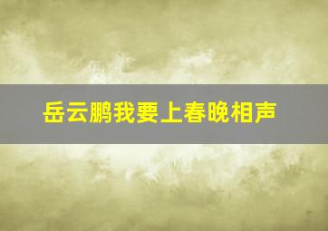 岳云鹏我要上春晚相声