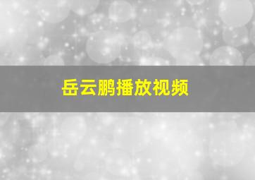 岳云鹏播放视频