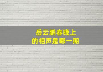 岳云鹏春晚上的相声是哪一期