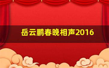 岳云鹏春晚相声2016