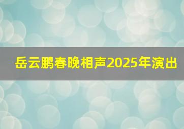 岳云鹏春晚相声2025年演出