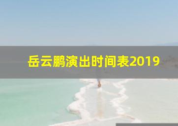 岳云鹏演出时间表2019