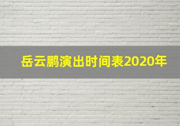 岳云鹏演出时间表2020年