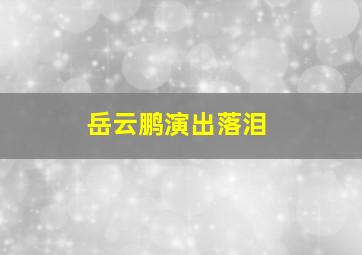 岳云鹏演出落泪