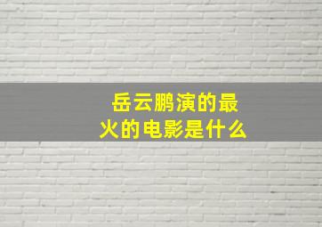 岳云鹏演的最火的电影是什么