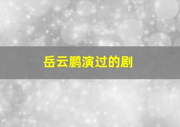 岳云鹏演过的剧