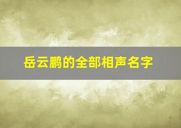 岳云鹏的全部相声名字