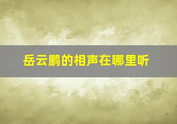 岳云鹏的相声在哪里听