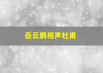 岳云鹏相声杜甫