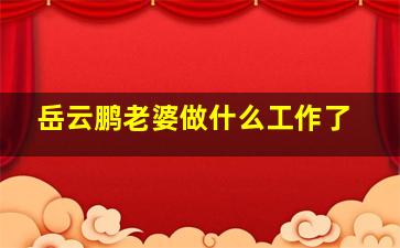 岳云鹏老婆做什么工作了