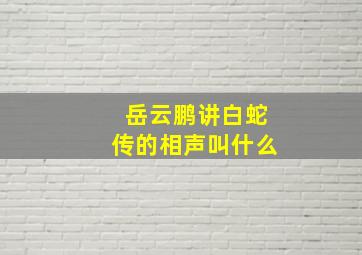 岳云鹏讲白蛇传的相声叫什么