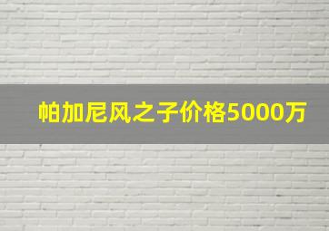 帕加尼风之子价格5000万