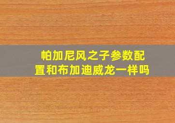 帕加尼风之子参数配置和布加迪威龙一样吗