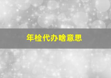 年检代办啥意思