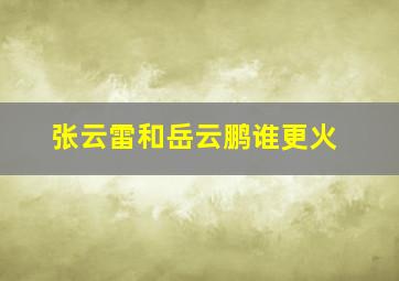 张云雷和岳云鹏谁更火