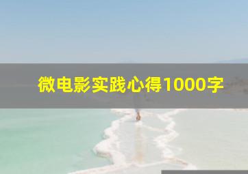 微电影实践心得1000字