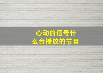 心动的信号什么台播放的节目