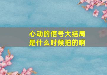 心动的信号大结局是什么时候拍的啊