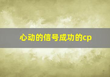 心动的信号成功的cp