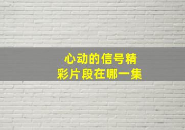 心动的信号精彩片段在哪一集