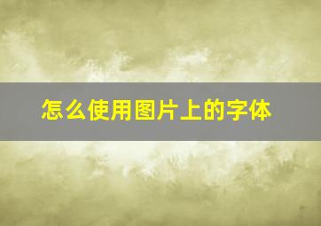 怎么使用图片上的字体