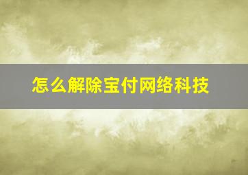 怎么解除宝付网络科技