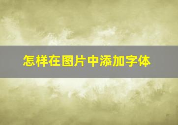 怎样在图片中添加字体