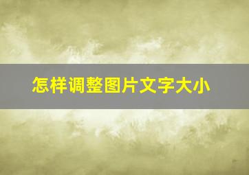 怎样调整图片文字大小