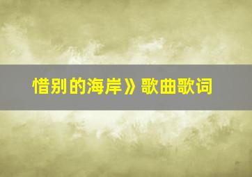 惜别的海岸》歌曲歌词