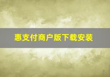 惠支付商户版下载安装