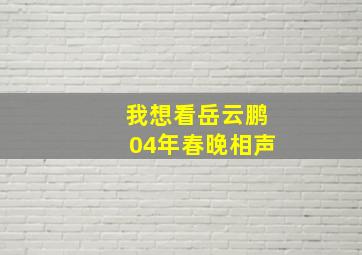 我想看岳云鹏04年春晚相声