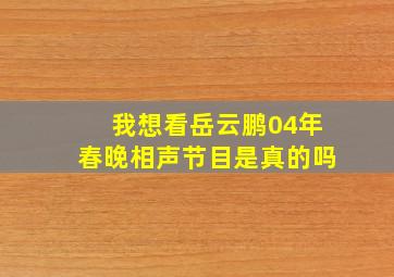 我想看岳云鹏04年春晚相声节目是真的吗