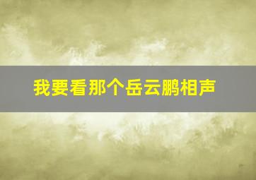 我要看那个岳云鹏相声