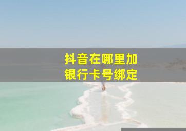 抖音在哪里加银行卡号绑定