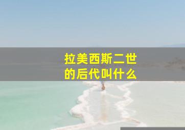 拉美西斯二世的后代叫什么