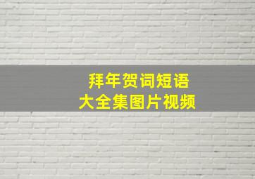 拜年贺词短语大全集图片视频