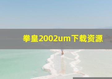 拳皇2002um下载资源