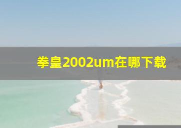 拳皇2002um在哪下载