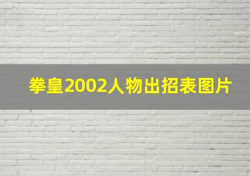 拳皇2002人物出招表图片