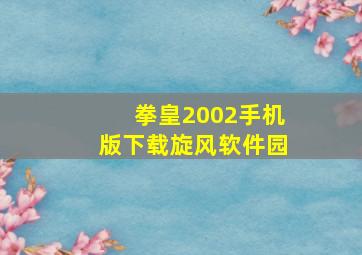 拳皇2002手机版下载旋风软件园