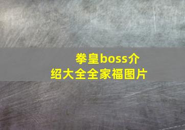 拳皇boss介绍大全全家福图片