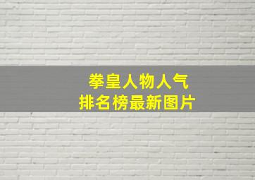 拳皇人物人气排名榜最新图片