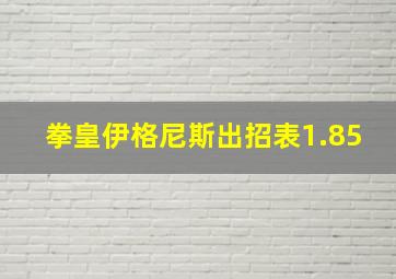 拳皇伊格尼斯出招表1.85