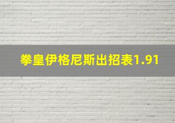 拳皇伊格尼斯出招表1.91