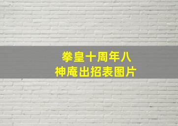 拳皇十周年八神庵出招表图片