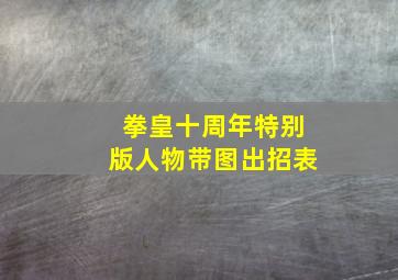 拳皇十周年特别版人物带图出招表