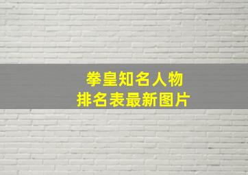 拳皇知名人物排名表最新图片