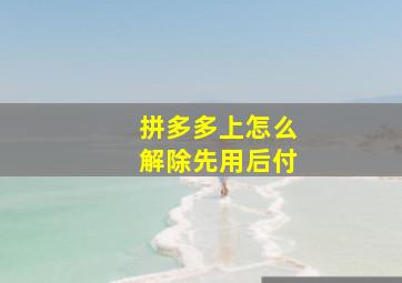 拼多多上怎么解除先用后付