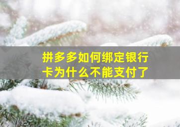 拼多多如何绑定银行卡为什么不能支付了