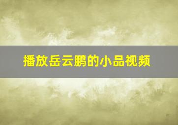 播放岳云鹏的小品视频